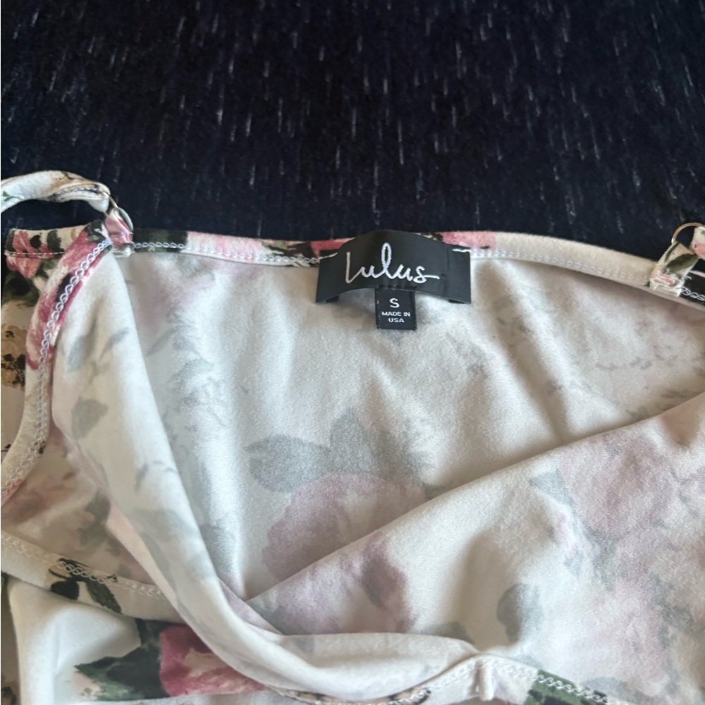 Lulu's Pink and Cream Floral Bodysuit - Picture 7 of 10